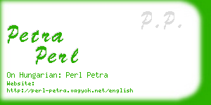 petra perl business card